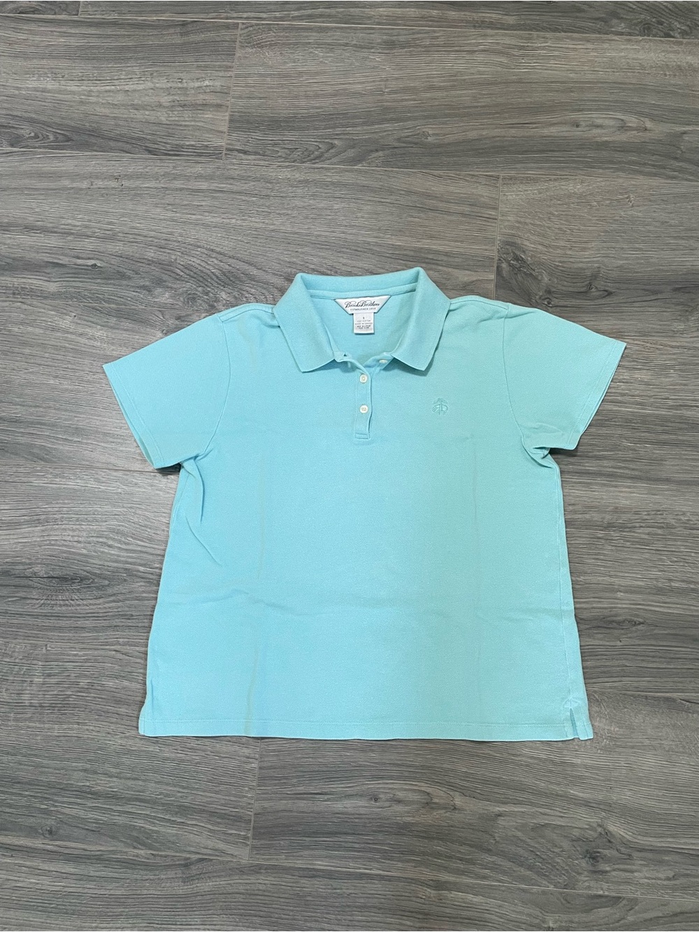 Brooks Brothers Blue Polo Shirt Mesh Cotton Women’s Size Small S Preppy